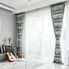 Gordijngordijnen voor levende eetkamer slaapkamer slaapkamer modern eenvoudige polyester katoenen print raam decor