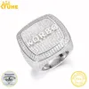 Bröllopsringar Anpassade Herr Letter Ring Silver 925 Mosonite Combination Name Hip Hop Jewelry Gift 231121