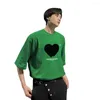 Herren T-Shirts 2023 ADER Sommer Herren T-Shirts Love Beflockung Loses Paar Korean Tide Marke Halbarm Rundhals Kurz T-Shirt