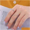 Band Rings Adjustable Ring For Women Stainless Steel Cat Snake Cross Dog Paw Lightning Angel Wing Couple Trendy Jewelry Drop Dhgarden Otifl