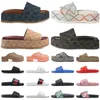 män kvinnor plattform glider lyx designer sandaler multicolor svart vit blå maroon brokad gummi tofflor mode strandskor lägenheter tofflor designer sandaler