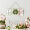 Party Decoration Rustic Wooden Hanging Easter Front Door Wreaths Decorations For Home Wall Porch Farmhouse Spring Summer Decor