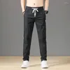Men's Pants Autumn Slim Straight Jogging Elastic Waist Fashion Korean Sweatpants Cargo Trousers Male Brand Gray Black Blue