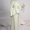 مجموعة الملابس العرقية للمرأة المسلمة 2 قطعة عيد مبارك تركيا القمصان الصيفية اللامعة وذلة تنورة طويلة مطابقة بدلة الإسلام الأنيقة