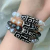 Strand elegante de água de água doce de água doce natural pulseiras para mulheres buda nove olhos reais tibetanos dzi agates stone