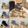 Stivali da donna firmati da donna Tasman Slipper ultra mini stivali da neve pantofola uomo pigro Morbida e confortevole pelle di pecora mantiene caldi stivali di peluche con sacchetto per la polvere di carta regali U2023