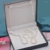Łańcuchy słodkowodne perel naszyjnik z okrągłym opalizującym białym białym wysokiej jakości can67