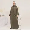 Roupas étnicas com capuz abaya jilbab para mulheres ramadan muçulmano longo hijab vestido uma peça roupa de oração islâmica dubai turco saudita modesto