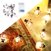 Strängar Santa Claus Christmas Tree LED String Lights Garland Snowflakes Decoration For Home Fairy Light Year Decor #T2PLED STRINGSLED