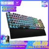 Keyboards AULA F2088 Mechanical Keyboard Retro Punk Round Keycaps Gaming Keyboard for PC Laptop Tablet 104 Keys Wired RGB Backlit Keyboard Q231121