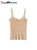 Camisoles Tanks SuyaDream Women Silk Camisole 70%Silk 30%Cotton Kitted Chic Camis Spring Summer Solid Bottoming Shirt 230421