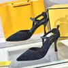 2023-Scarpe da ufficio da donna sexy con tacchi alti da donna estivi firmati splendidi sandali con bottoni in metallo