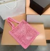 여성 럭셔리 디자이너 토트 백 핸드백 Pradhan Raffia Clutch Shouder Crossbody 패션 비치 여행 쇼핑백 지갑