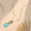 Ожерелья с подвесками, модное простое стильное ожерелье из натурального камня, элегантное ожерелье в стиле бохо с агатом, амазонитом и аметистом, оптовая продажа, падение