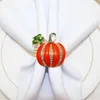 Dinnerware Sets 4 Pcs Halloween Decorations Napkin Buckle Pumpkin Ring Rings Tissue Party Decorative Banquet Thanksgiving