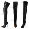 Boots Plus Size 34-47 Sexy Over The Knee Boots Women High Heels Shoes Ladies Thigh High Boots Spring Leather Long Boots Female Shoe T231121