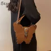 Evening Bags Y2K Trend Bags for Women Dark Stylish Spice Girls Shoulder Bag Messenger Butterfly Bags Luxury Handbag Personality Crossbody Bag J230420