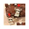 Charm Christmas Earrings Creative Funny Alloy Diamond Cartoon Alpaca Holiday Hat Crossborder Ear Jewelry Drop Delivery Dhgarden Dhpx1