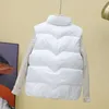 Coletes femininos algodão acolchoado colete 2023 gola inverno sem mangas jaquetas feminino quente à prova de vento engrossar colete para mulher