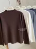 レディースTシャツデザイン韓国ファッションカジュアルソリッドティーロングスリーブ女性トップタートルネックTシャツ2000年代美学ストリートウェア秋の冬