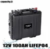 12V 100AH ​​LIFEPO4 Uppladdningsbart batteri för båtmotor och solbatteriets husbil byggt i 12,8 V BMS utomhusbränsle