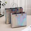 Sacs de rangement 1PC réutilisable PVC Laser cadeau vêtements sac à provisions fourre-tout étanche pour femmes écologique grand sac à main épaule