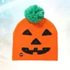 Bérets Halloween lumineux bonnet tricoté chapeau brillant brillant pour adultes enfants décor de fête (motif de citrouille)