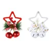 Kerstversiering decoratie vijfhoekige bel accessoires hanger DIY boom hangende strik knoop raam prop 231121