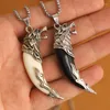 Pendant Necklaces Punk Hip-Hop Retro Baroque Domineering Wolf Men'S Necklace Personality Dog Tooth Stainless Steel Sweater Chain