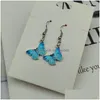 Charm Blue Butterfly Drop Earring for Women Mticolor 2021 Alloy Dangle Earrings Statement bröllop smycken grossist drop del dhgarden otjs3