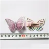 Hair Accessories Baby Butterfly Design Clips 20Pcs/Lot Cute Kids Novelty Wholesale Gauze Glitter Princess Drop Delivery Maternity Dhyqz