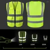 Men's Vests Safety Vest High Visibility Mesh Reflective With Pockets And Zipper Construction Work