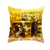 Pillow Case Gold Yellow Christmas Decorative Cushion Creative Golden Throw Party Pillowcase 45 45cm