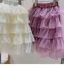 Юбки Детская одежда повседневная 2023 модные весенние девочки с длинным марле простые стиль принцесса сладкое милое платье 230420
