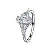 Cluster-Ringe 2023 S925 Sterling Silber Europäischer und amerikanischer minimalistischer Diamant-Set-Pferdeauge-Ring Nischendesign Damen