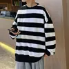 Men's Hoodies & Sweatshirts High Street Grunge Striped Sweater Winter Clothes Vintage Long-Sleeved Oversized T-Shirt Hip Hop Haraj