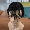 Afro Men's Hairstyle Twisted Braid Super Durable Full Skin Base Human Hair Toupee for Men Undeteced PU Replacement System Capillary with Knots