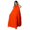 Robes décontractées Sexy Sling Sans manches Couleur unie Col rond Maxi Robe Pleine Plus Taille 5XL Célébrité / Graduation / Dîner Plage