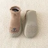 First Walkers 2023 Autumn Winter Baby Warm Cushion Sock Shoes Rubber Sole Cute Cartoon Lightweight Floor Toddler Walker Sneakers