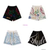 Designer Short Fashion Casual Vêtements Shorts de plage 2023 Nouveau Rhude tricoté fleur de cajou lettre jacquard de haute qualité lâche mode shorts décontractés hommes femmes