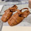 Sandali fatti a mano scarpe basse lavorate a maglia per le donne 2023 Primavera Estate stile spagnolo Trendy confortevole pelle di pecora Zapatos Mujer