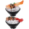 Party Decoration 2 Pcs Model Simulated Sushi Rice Child Kitchen Cabinet Decor Game Food Toy Pvc Play Kids