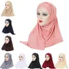 Lenço de lenço de lenço macio diamantes instantâneos xales de hijab instantâneos e enrolam hijabs muçulmanos femme femme prontos para usar lenço na cabeça