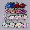 Decoratieve bloemen 2023 Kwaliteit Silk kunstmatige rozenprobleem 19 Kleur Wedding Home Kerstmis Fake Flower Bouquet Craft Wreath Supplies