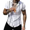 Men's Casual Shirts Hawaiian Shirt Summer Fashion Striped Sexy Printed for Male Tee T-Shirt Men Clothing Oversized Camisa Tops 230421