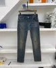 Yaz 2023 yeni desen markası jean moda su yıkama kırık delik tasarımı lüks streç gündelik adam kot pantolon
