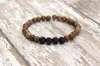 Strand Fashion 6MM Natur Lava Stein Armband Diffusor Schmuck Regenbogen Jaspis Armbänder Mala Geschenk für Sie Yoga