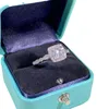 Clusterringe 925 Sterling Silber Weißer Diamantring Damenschmuck Eheringe Box Bizuteria