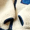 Giacche da uomo Giacca in cashmere con giunture a contrasto di colore Cappotto casual in peluche di agnello pieghevole in stile giapponese