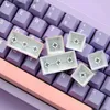 Keyboards 1 Set 129 Key GMK Purple Lilac PBT Material Cherry Profile Sublimation Suitable for 61/68/87/108 Key Mechanical Keyboard Keycap Q231121